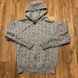 Vintage Famous Stars & Straps Hoodie Men Small Geometric Full Zip AOP No Strings